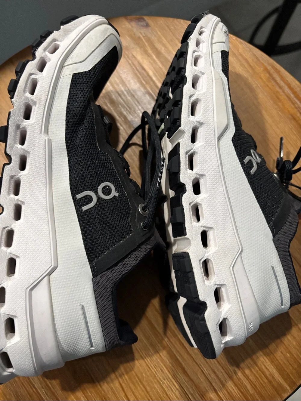 On Running Cloud Runner Black and White Cloudtech Running Sneakers - Picture 4 of 5